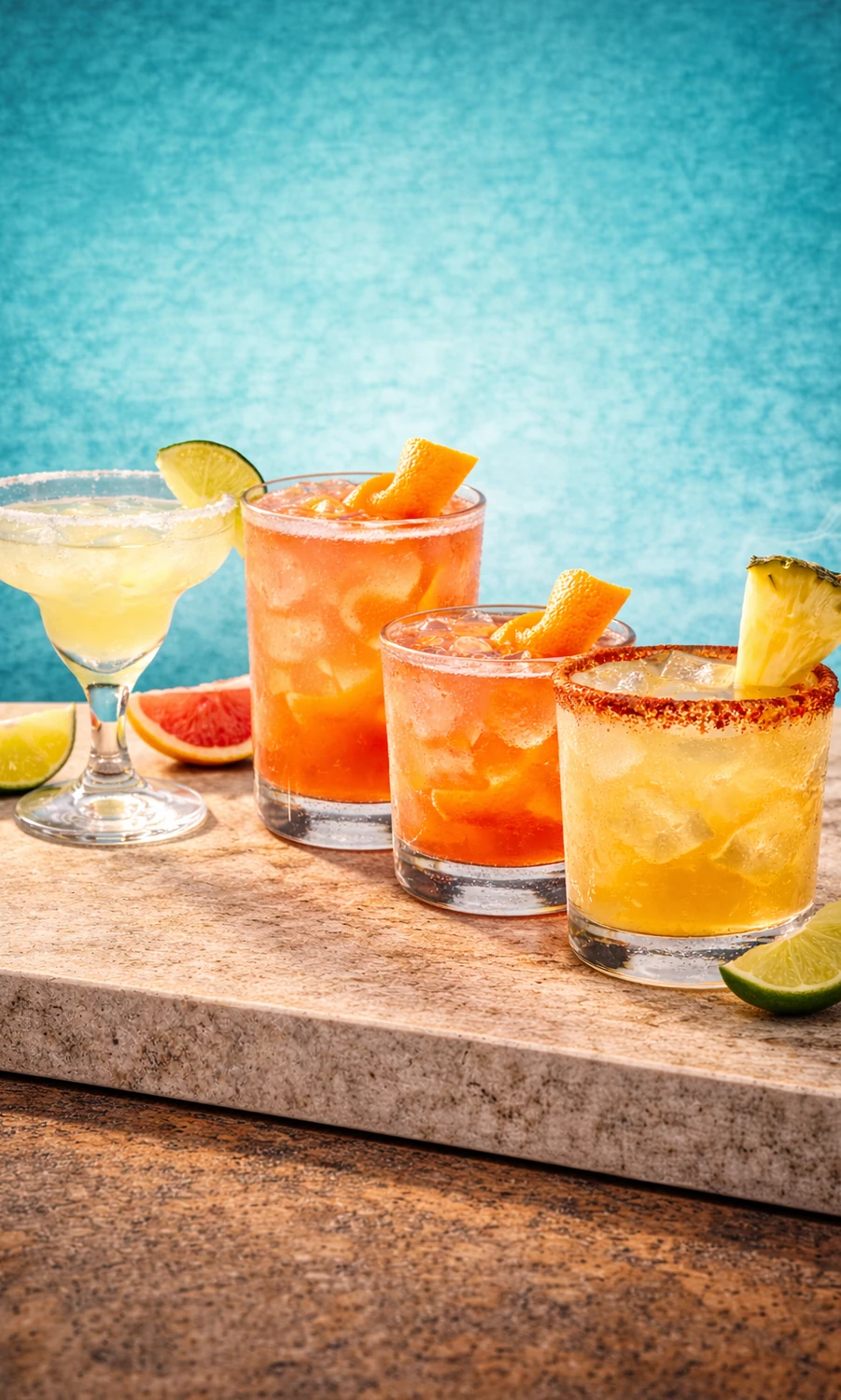 Four signature mezcal cocktails made with Amally Mezcal